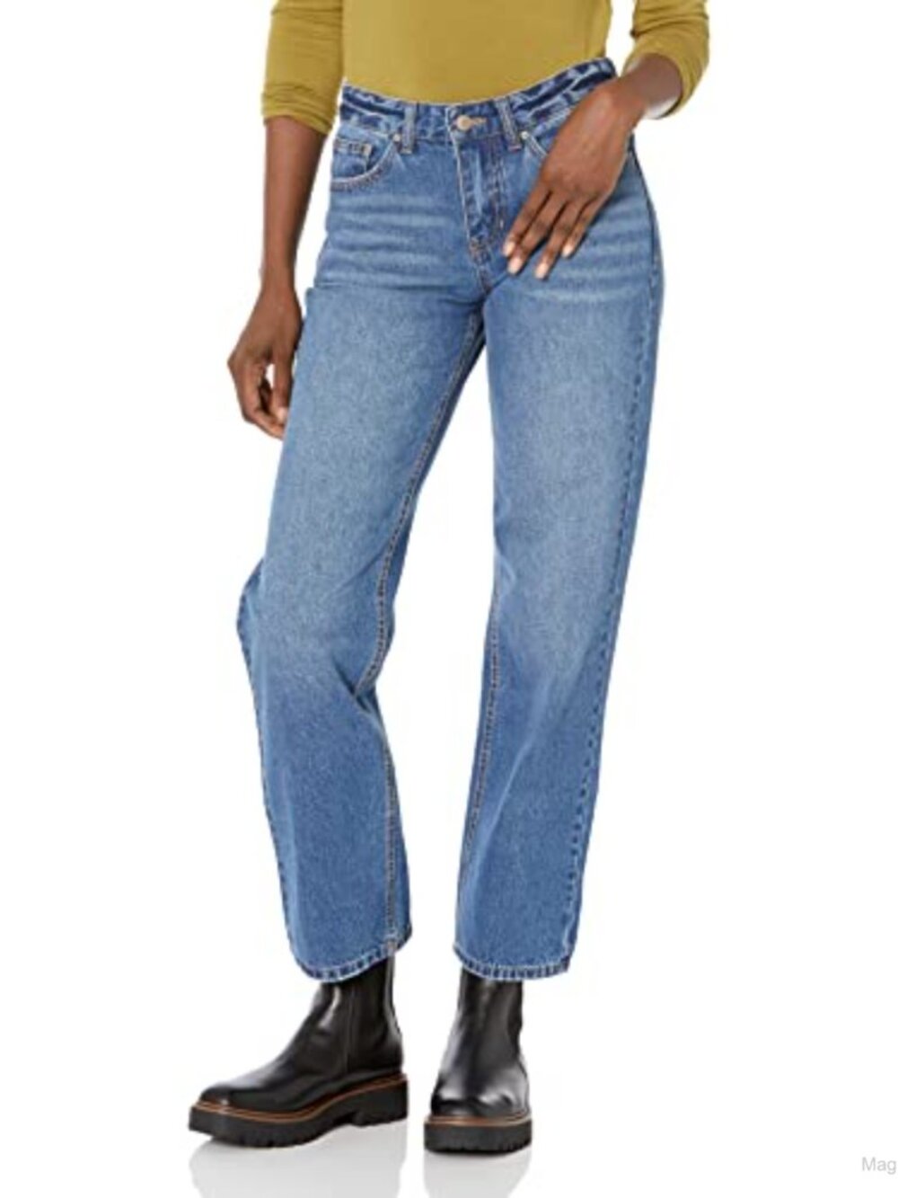 Low Rise Straight Leg Jeans Rigid Denim 17 Inch Leg Opening
